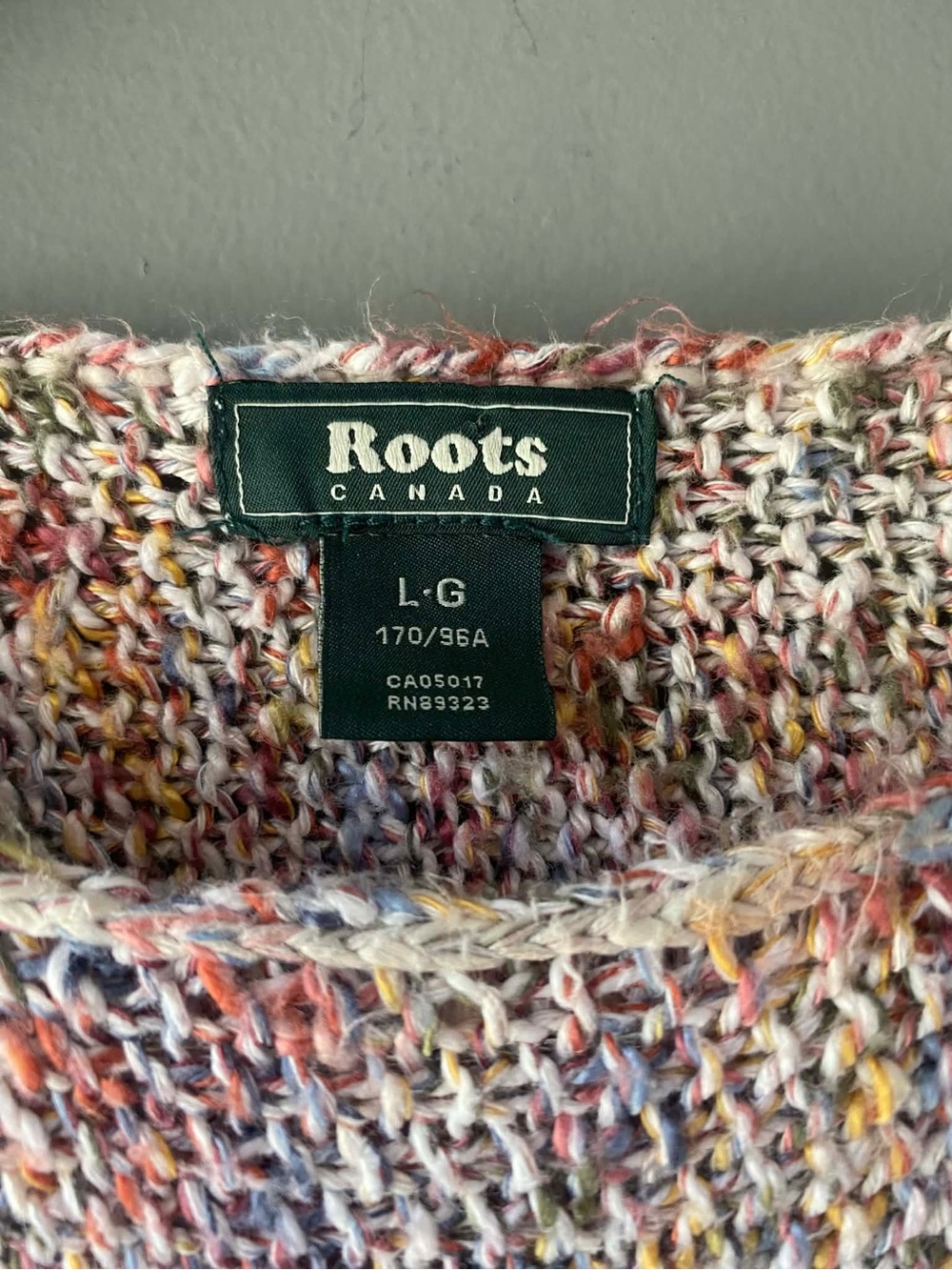 Roots Canada Multicolor Knit Sweater Women’s Large Cozy Cotton Blend Crewneck - Picture 2 of 6